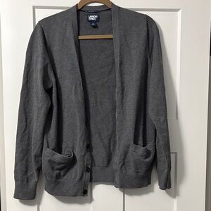 Lands End fine gauge cotton cardigan sweater